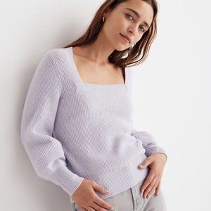LNWOT Madewell Melwood Square-Neck Pullover Sweater Lavender Size Medium
